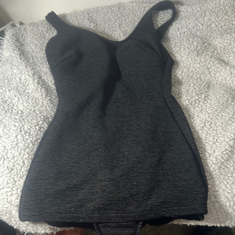 Black Textured Swimsuit